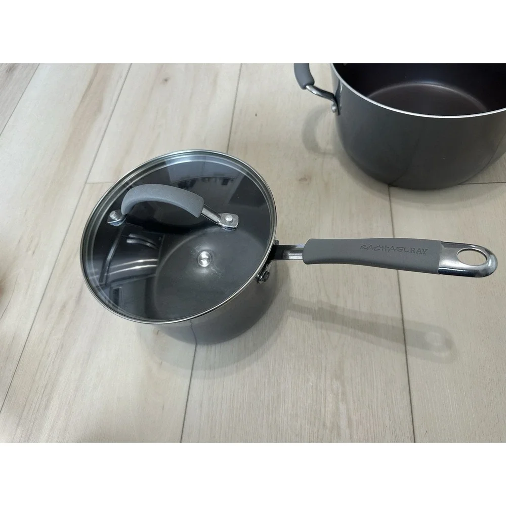 Rachael Ray Porcelain Nonstick Pot & Pan Set 2 Fry Pans & Stockpot